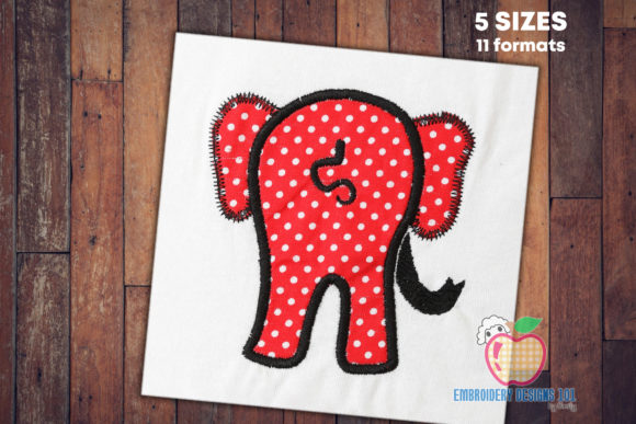 Cute Cartoon Elephant Showing Tail Embroidery Review
