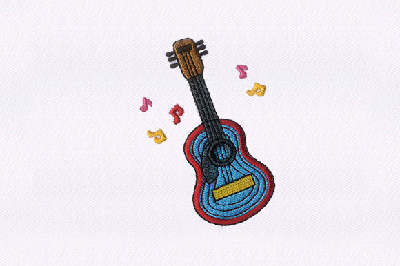 Guitar Embroidery Design Review for Small Business Merch