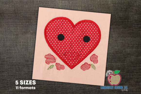 Heart with Flower Applique Design Review for Business