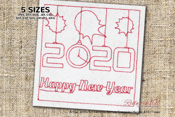 New Year Clock Redwork: A Festive Embroidery Review