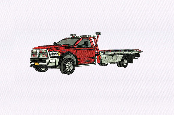 Red Tow Truck: A Festive Stitch for Holiday Gifts