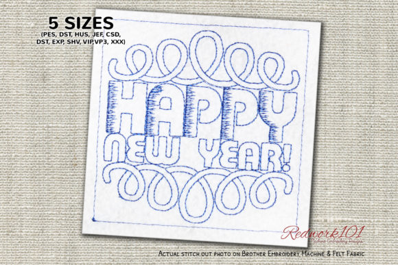 Review: Happy New Year Pattern Redwork for Boutique Sweatshirts
